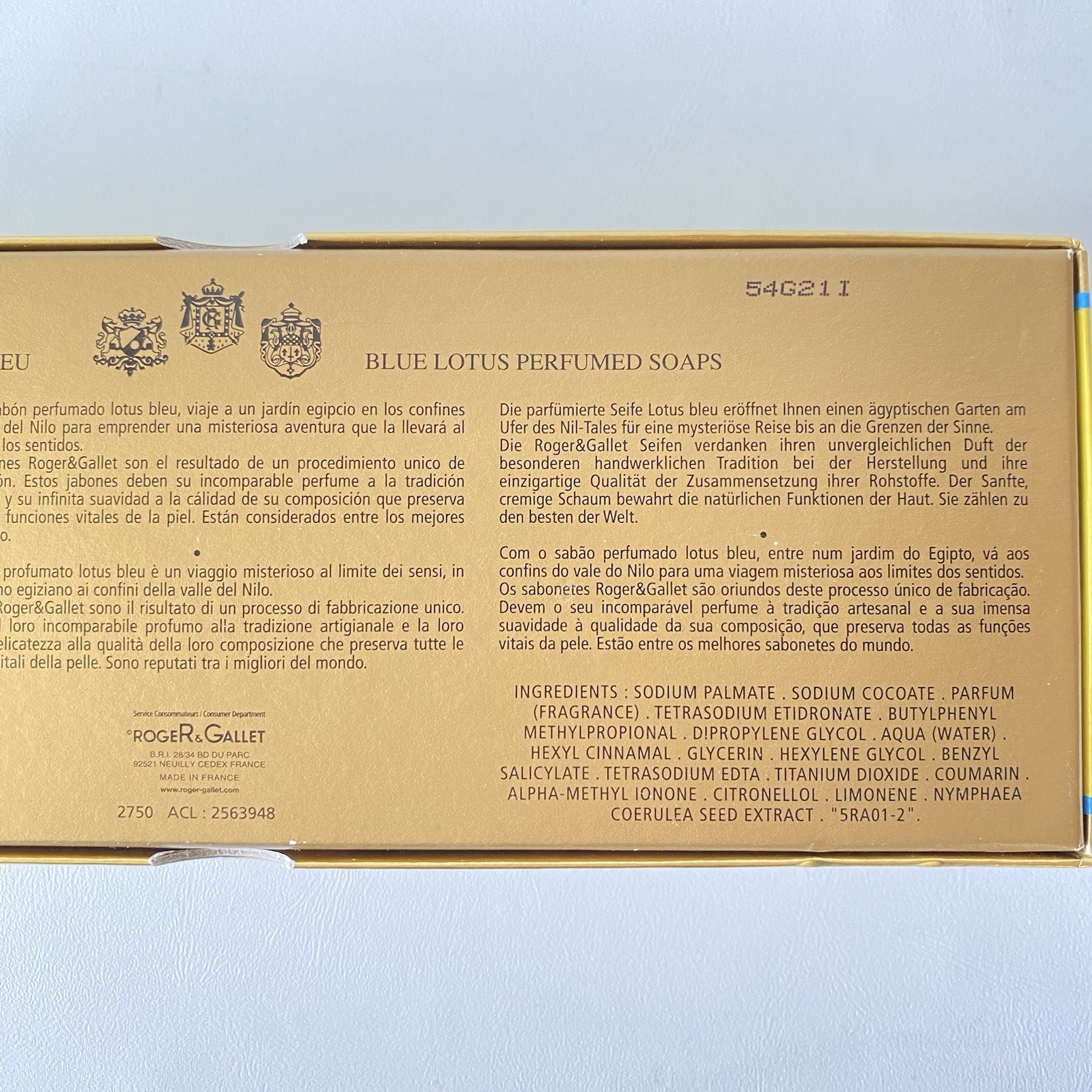 ROGER & Gallet Paris Lotus Bleu Blue Lotus Perfumed Soaps 3 x 3.5 oz Rare
