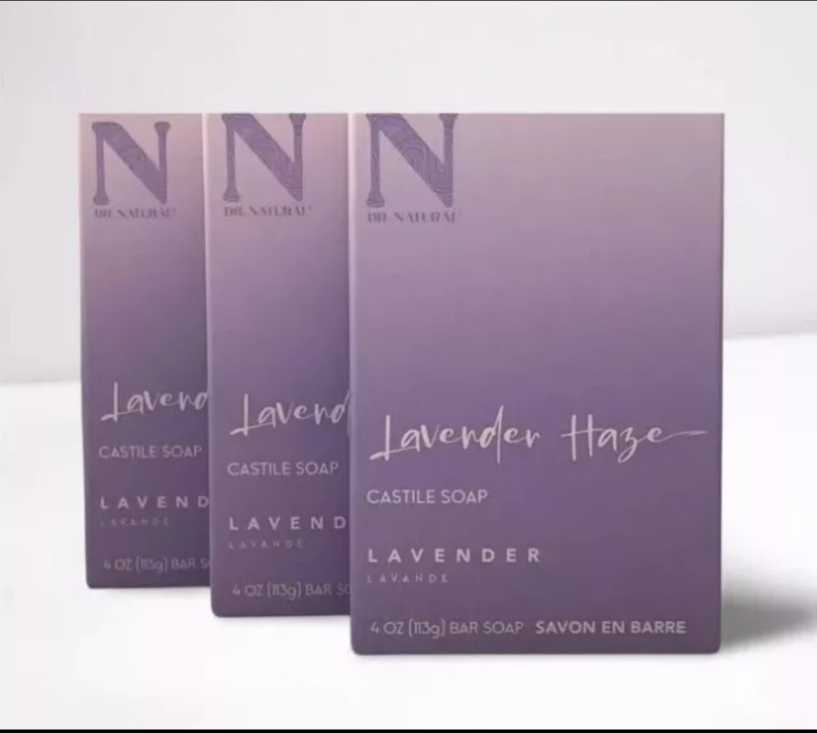 Dr. Natural 4 Oz. (113g) Bar Soap ●LAVENDER HAZE● Lavender Castile Soap.