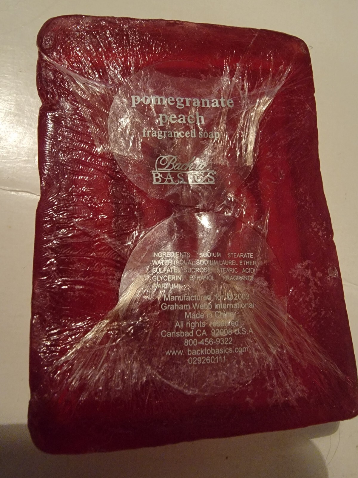 Sealed Bar Of Hand Soap Pomegranate Peach Fragranced Back To Basics