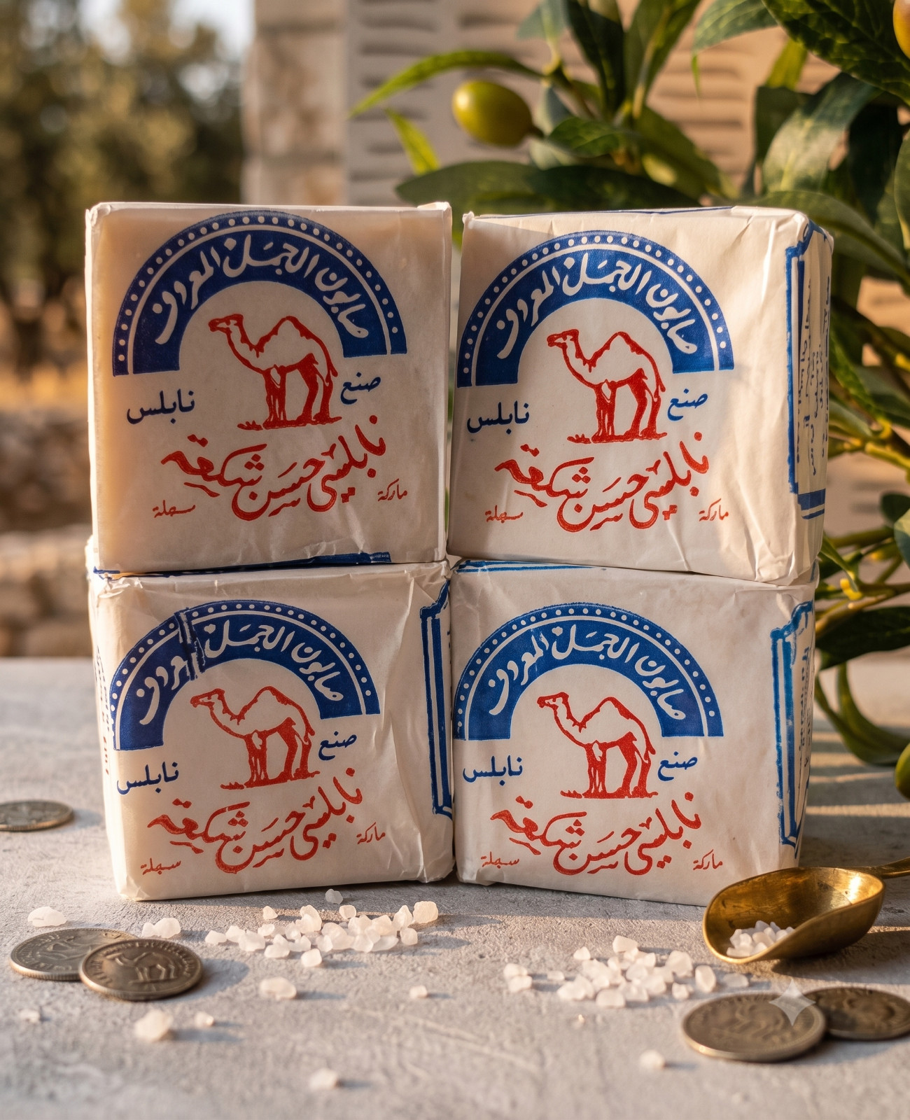 4x Authentic Nabulsi Soap 100% Virgin Olive Oil Handmade Natural Vegan Palestine