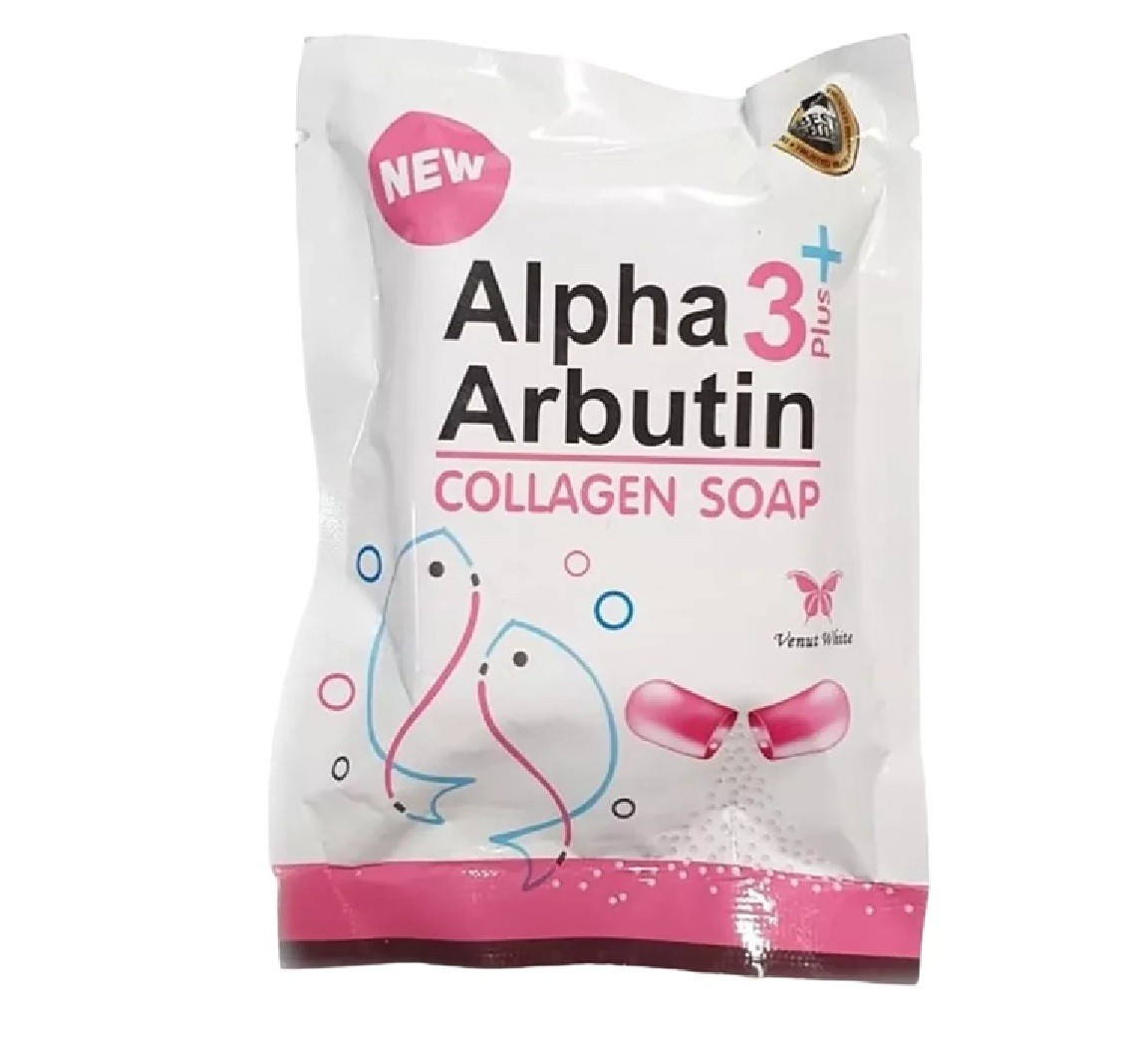 2 Packs Alpha 3 Plus Arbutin Collagen Whitening Body Soap Skin Reduce Acne 80gr