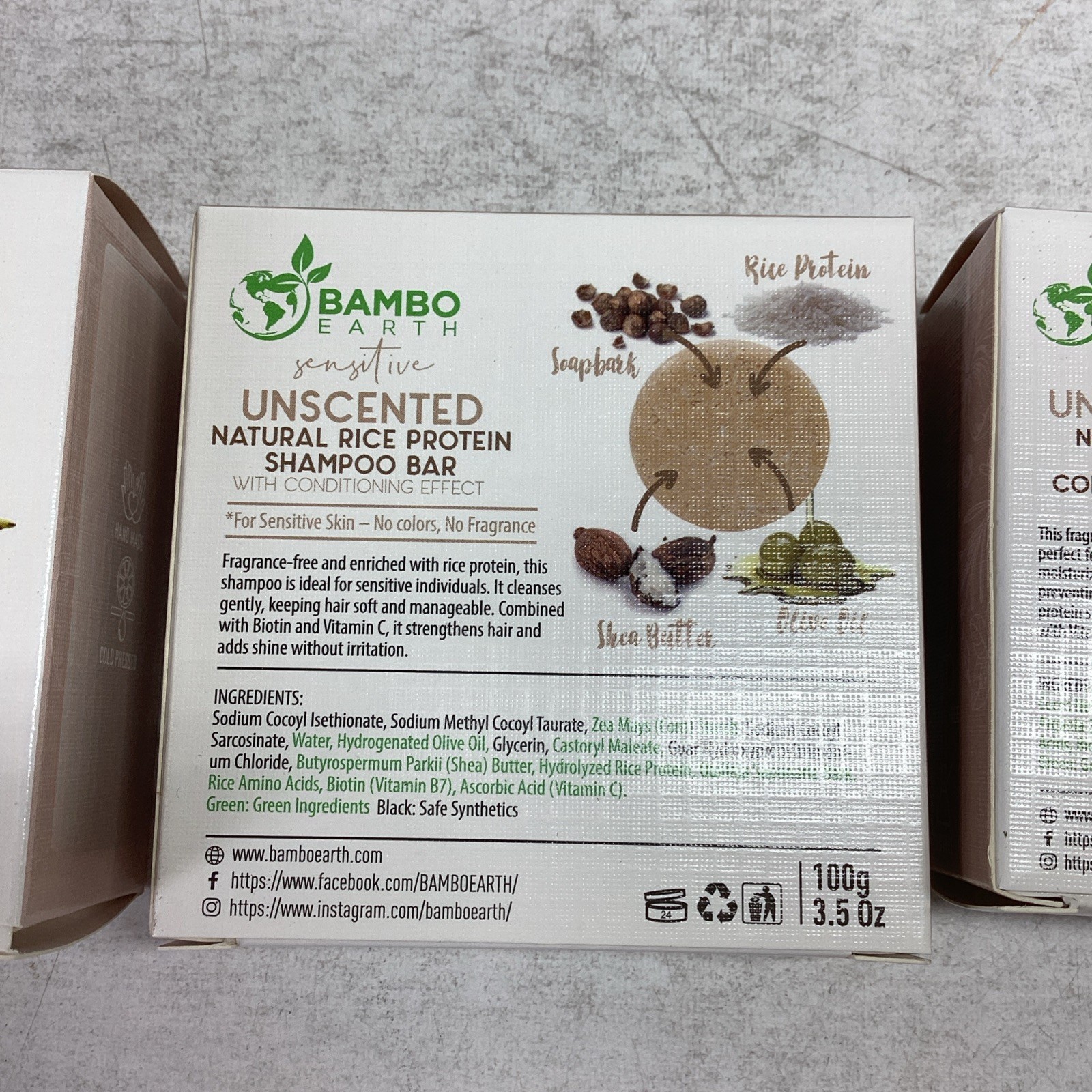 Bambo Earth Beauty Trio Body Wash, Shampoo & Conditioner Bars Chamomile Mint
