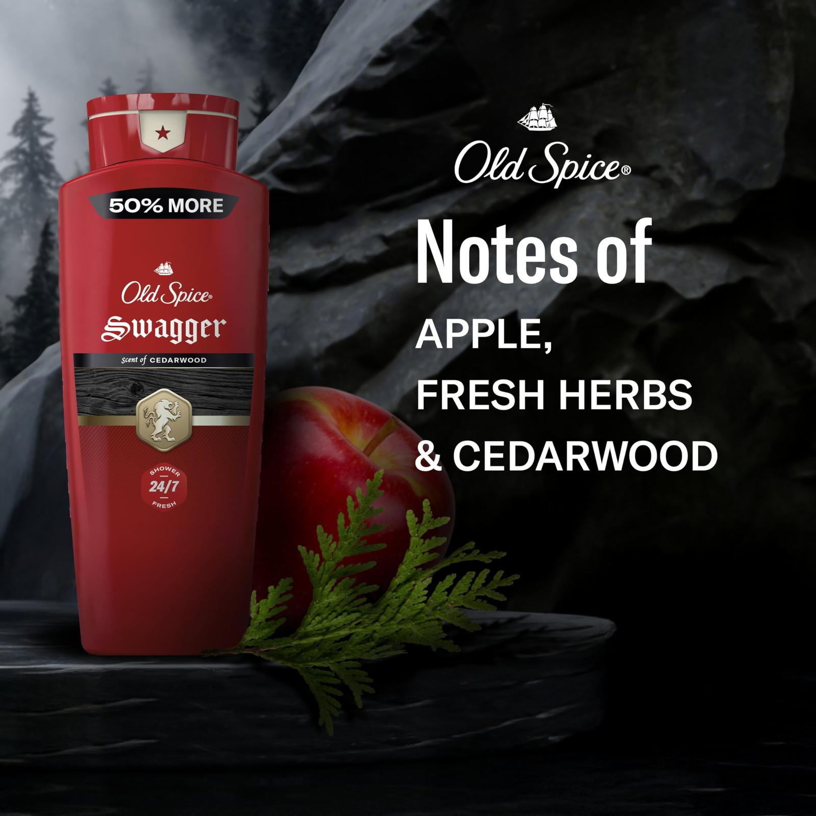 Old Spice Refreshing Body Wash for Men, 3X Defense, 24 Fl Oz (Pack of 2), Red
