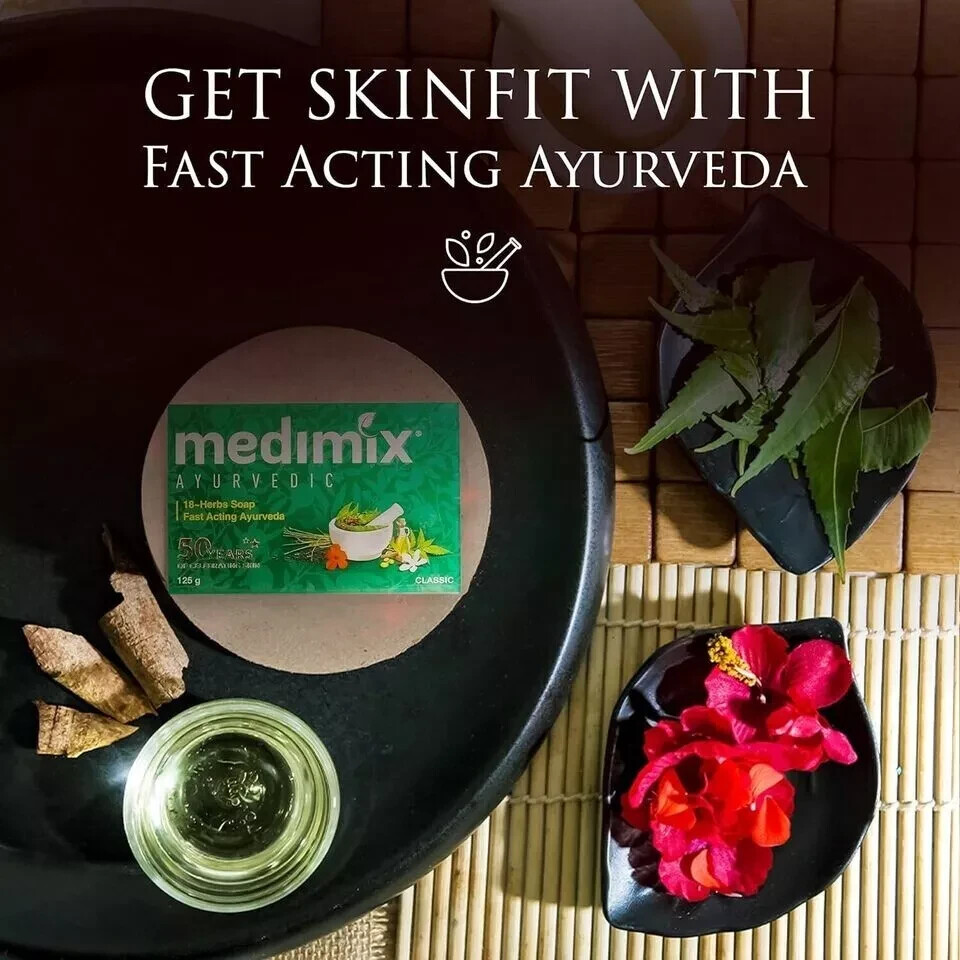 Medimix Ayurvedic Herbal Classic 18 Herbs Soap 75 gms Each pack of 6 FREE SHIP
