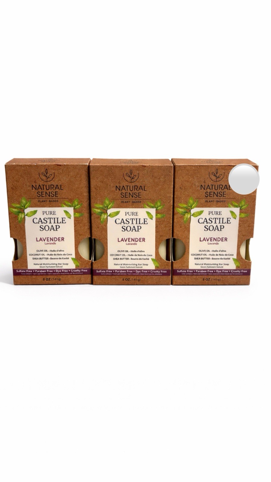 Natural Sense Castile Soap Lavender 3-Pack 6 oz Sulfate-Free Plant-Based
