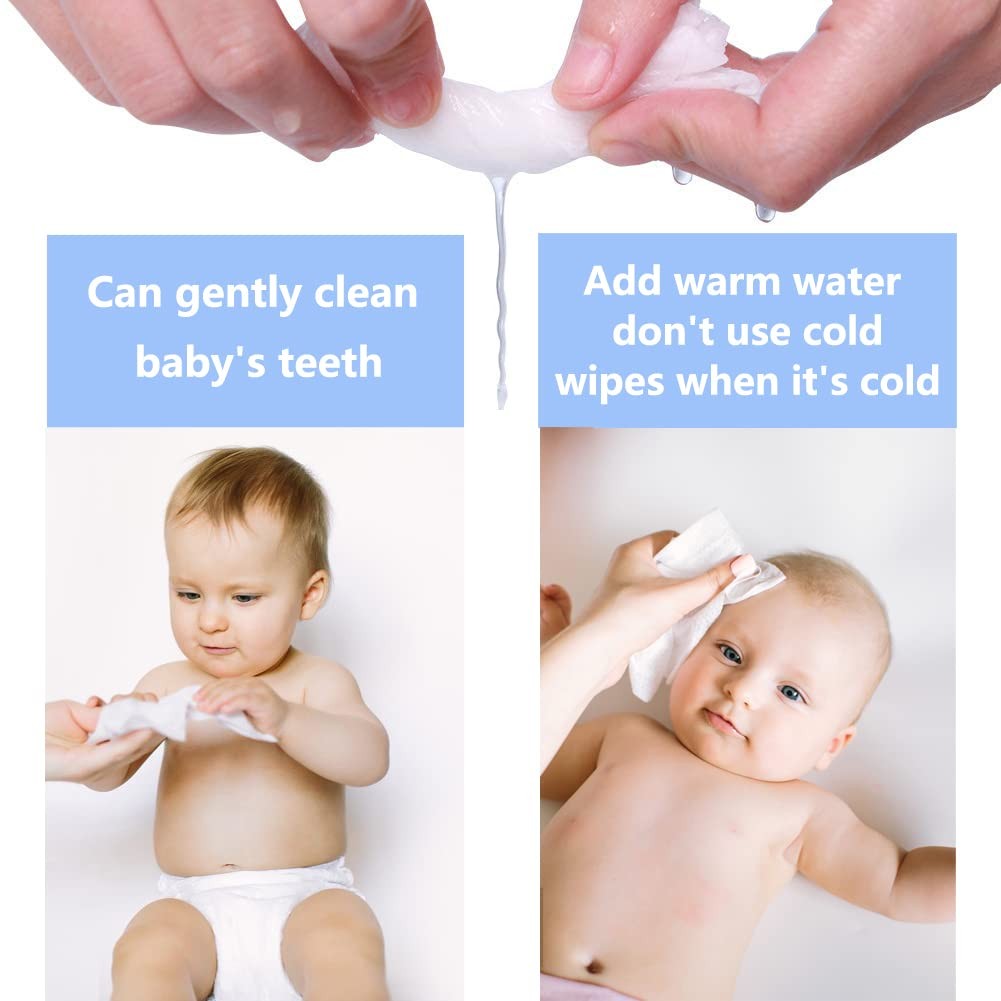 Dry Baby Wipes, Made of 100% cotton, Chemical-free 1 Count (Pack 600)