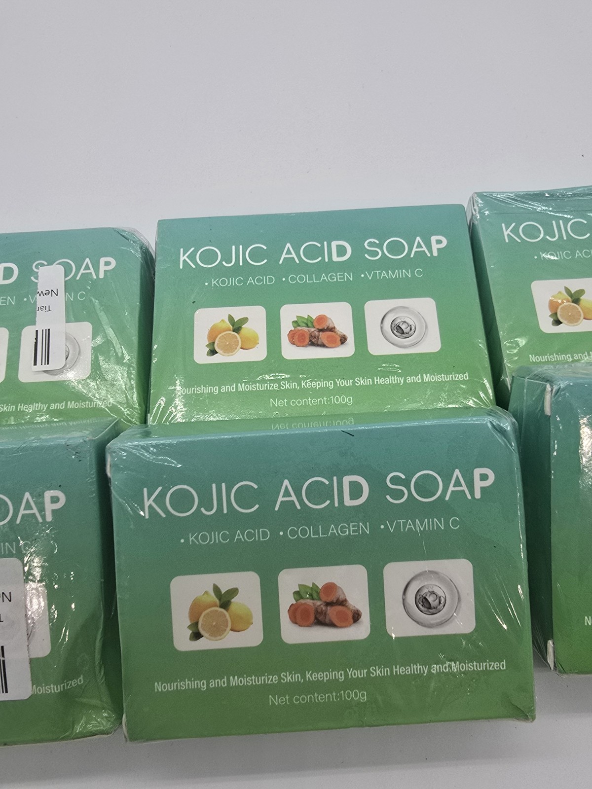 6x Kojic Acid BRIGHTENING Soap Bars Turmeric, Vitamin C & Collagen 100g EXP-2027