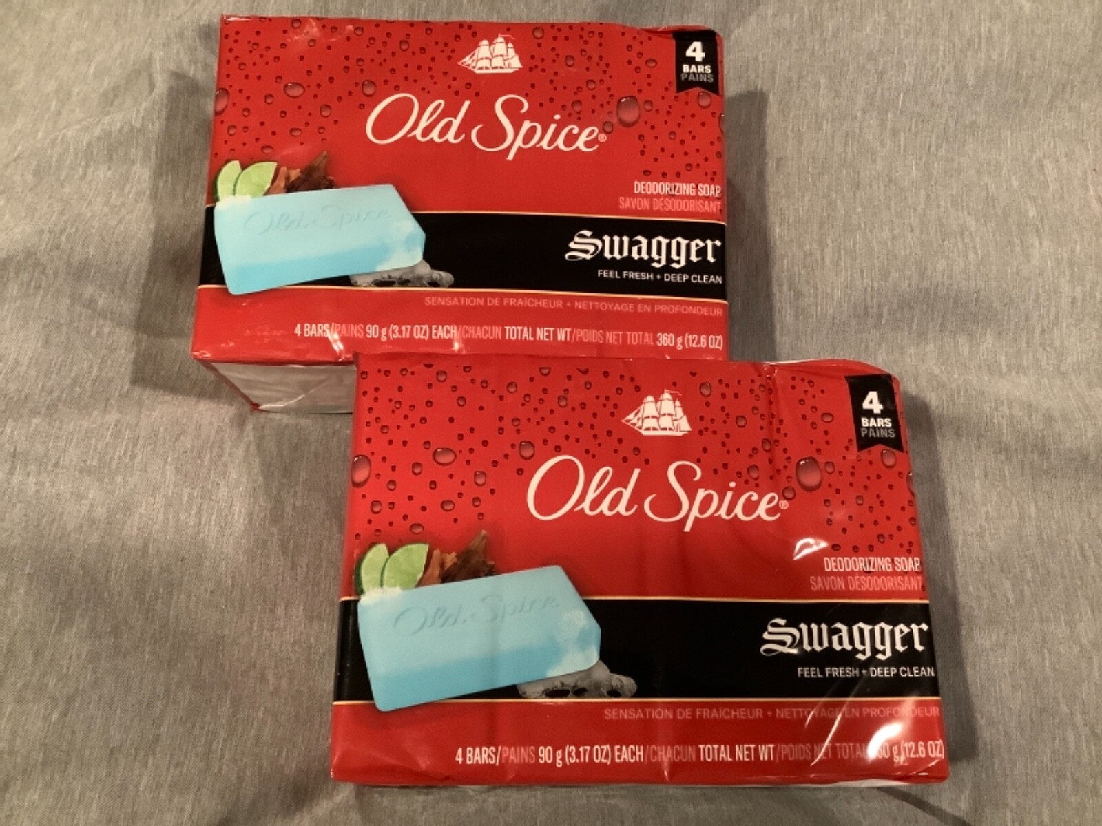 2 Packs Old Spice Swagger Deodorizing Bar Soap 8 Bars Total