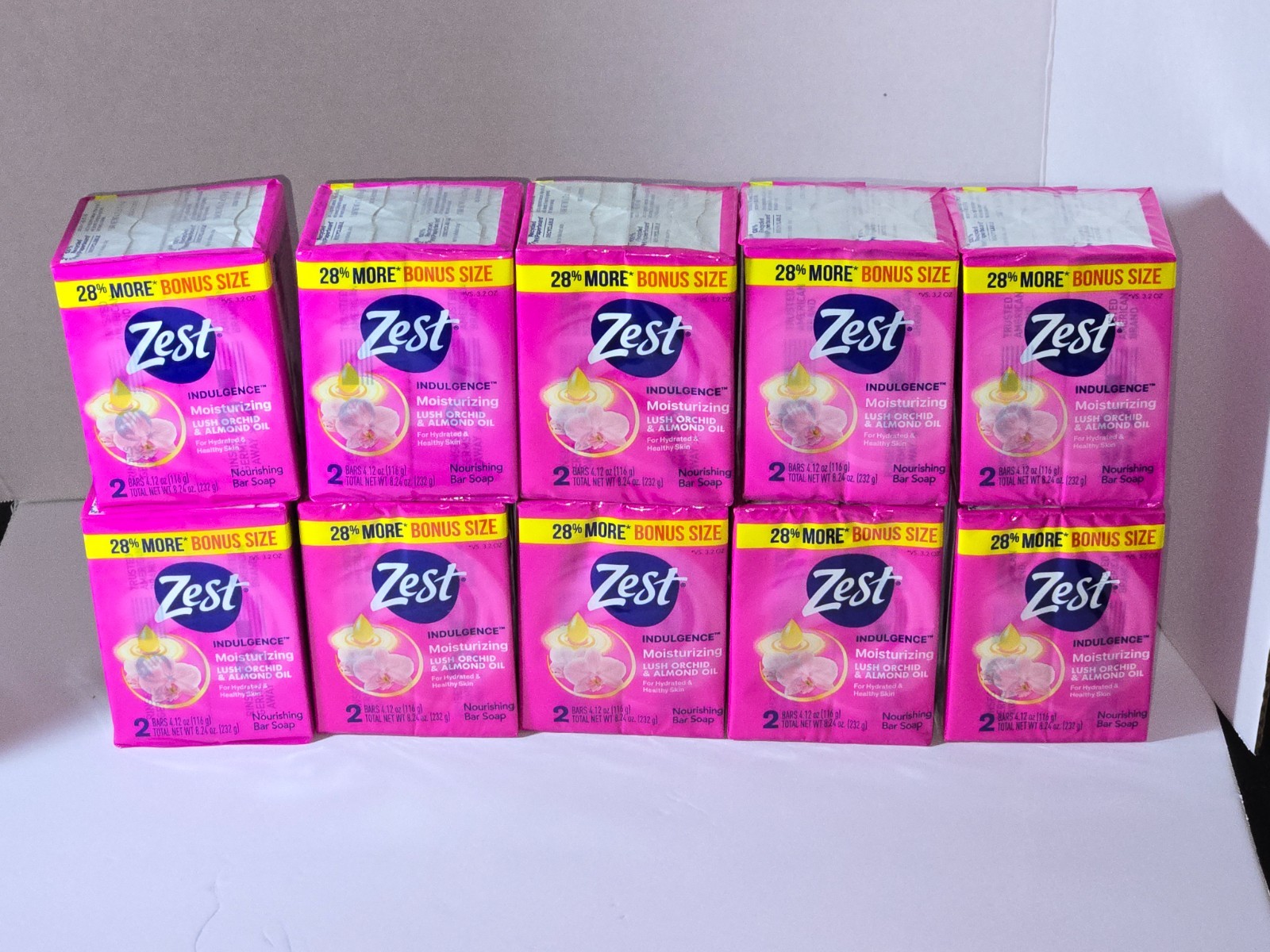 Zest Soap Bars Lot Lush Orchid and Almond Oil 20 Bars Total Brand New Sealed