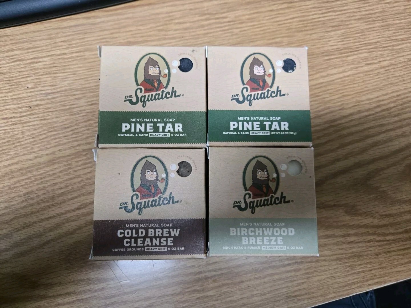 lot of 4 Dr. Squatch 2 Pine Tar 1 Cold Brew,1 Birchwood Breeze 5oz ea