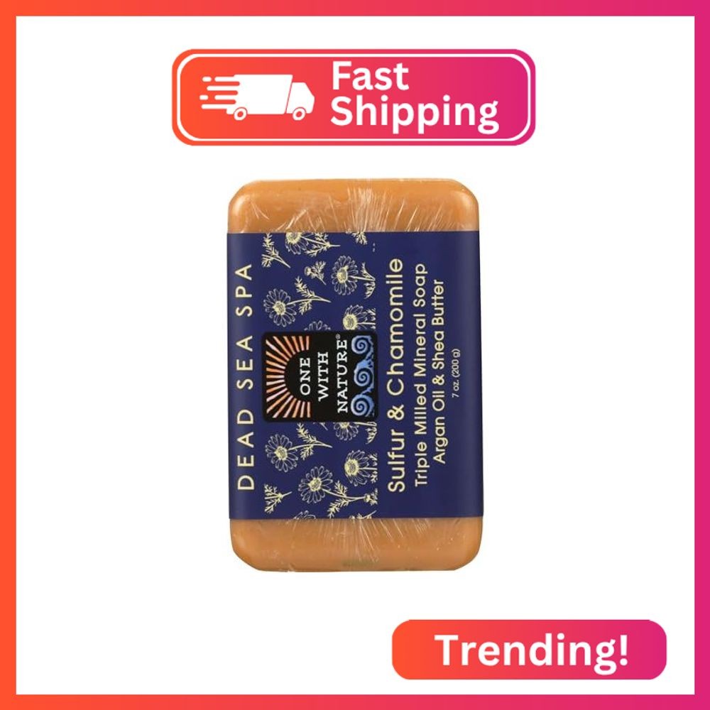 One With Nature, Bar Soap Sulfur Chamomile, 7 Ounce