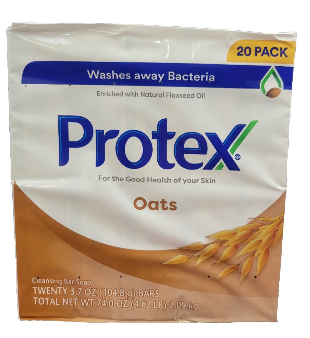 PROTEX OATS Antibacterial Soap Jabon Protex Avena FAMILY PACK 20 BARS OF 4.5 OZ