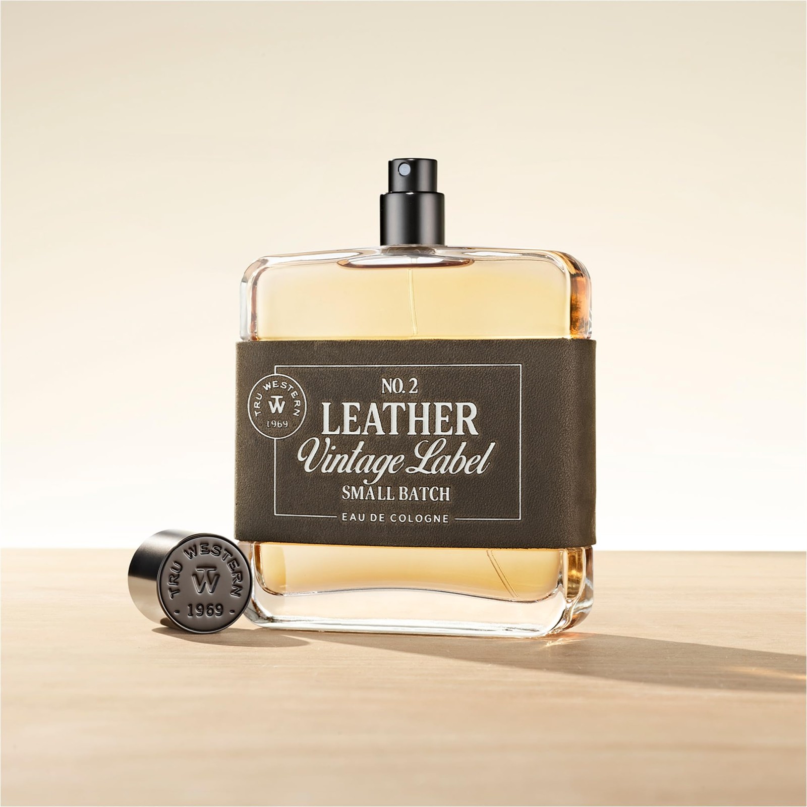 Leather No. 2 by Tru Western, Vintage Label Small Batch, 3.4 fl oz (100 ml), wit