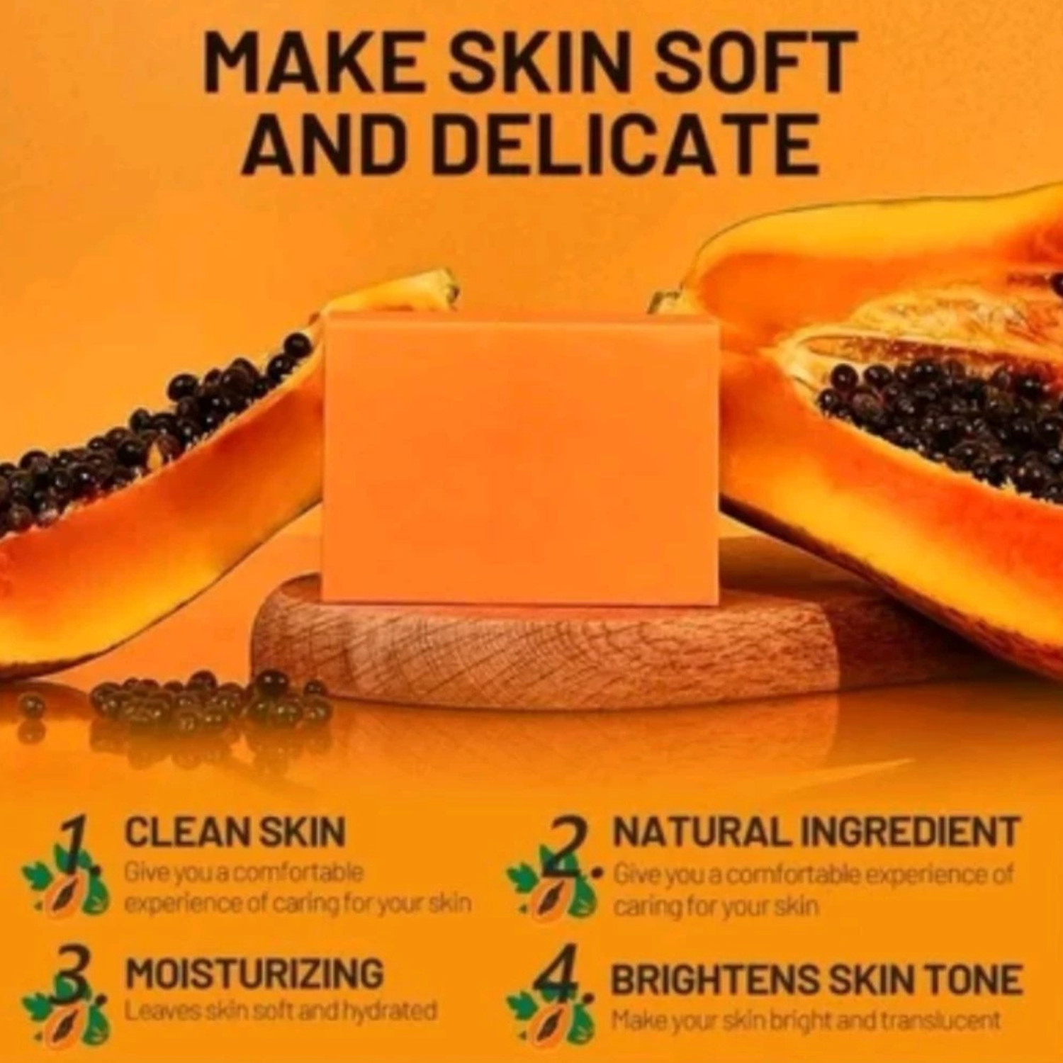 (x3) RDL Papaya Whitening Soap Vitamin A C E All Natural Skin 135g 100% Original