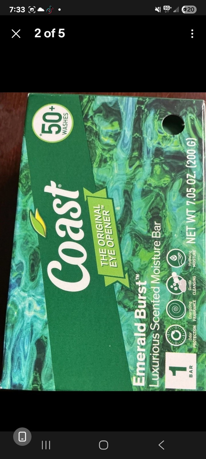 Coast Emerald Burst Scent Moisturizing Paraben-Free Moisture Bar 7.05 oz