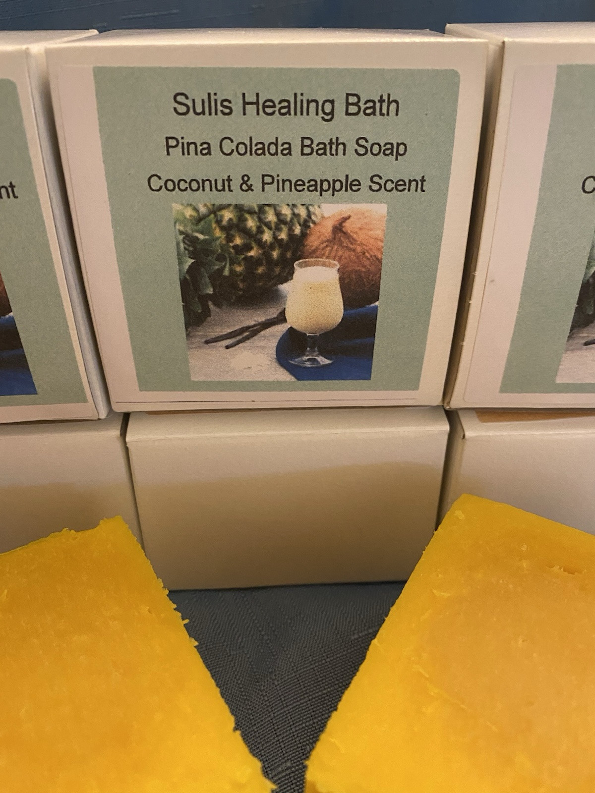 Pina Colada Scented Natural Bath Soap By Sulis Healing Bath, Plus a Free Shampoo