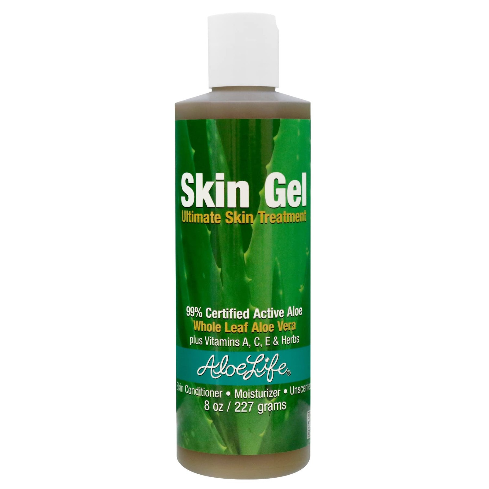 Aloe Life Skin Gel & Herbs, 99% Certified Organic Aloe Vera, 8 oz