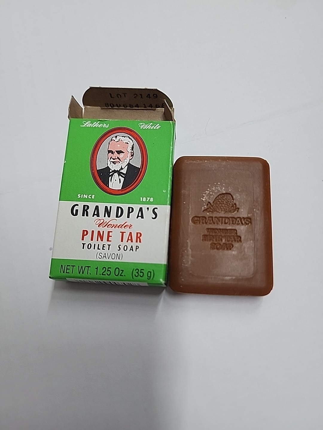 Grandpa’s Wonder Pine Tar Toilet Soap Vintage 1.25 Oz Never Used
