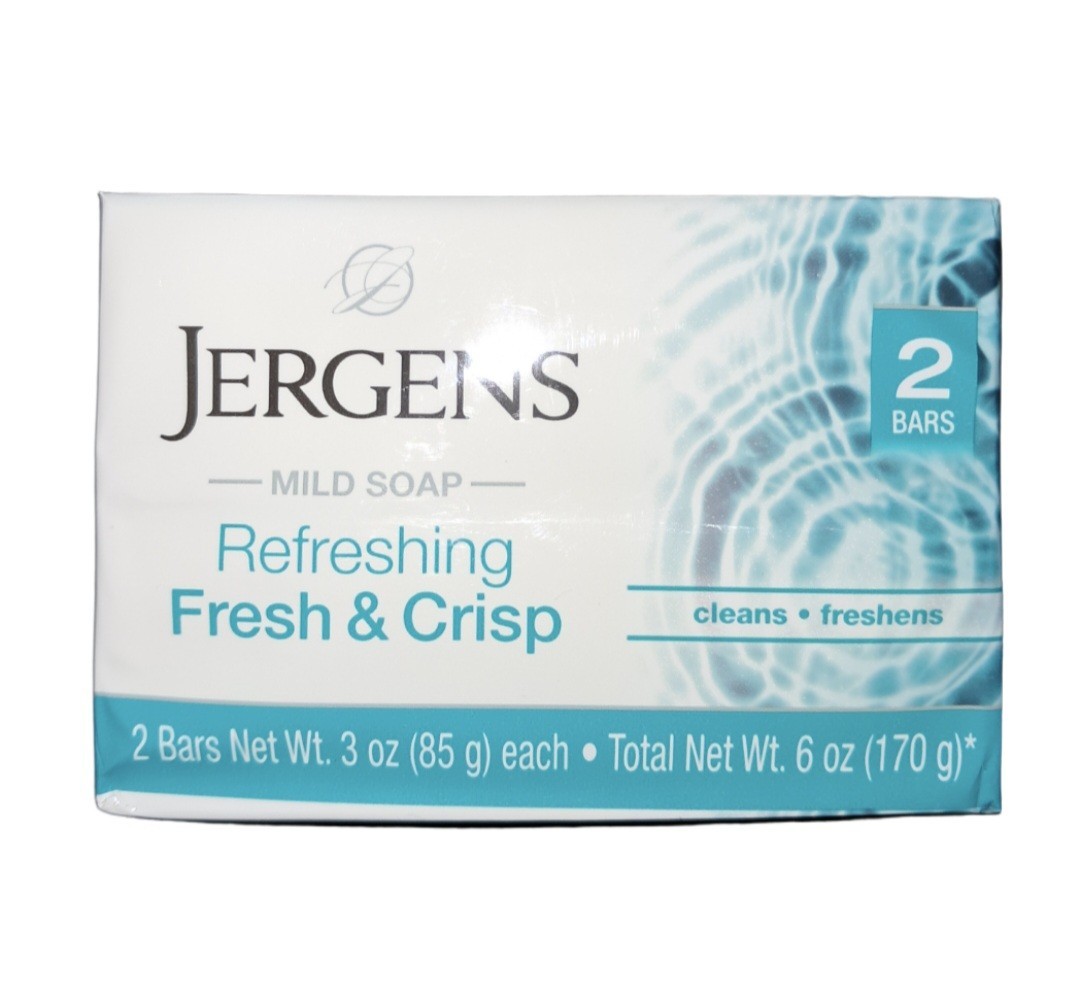 🩵 JERGENS 🩵 (2-BARS) 3 Oz. 🩵🫧 ●FRESH & CRISP● 🫧 ≈REFRESHING≈ Mild Soap 🫧.