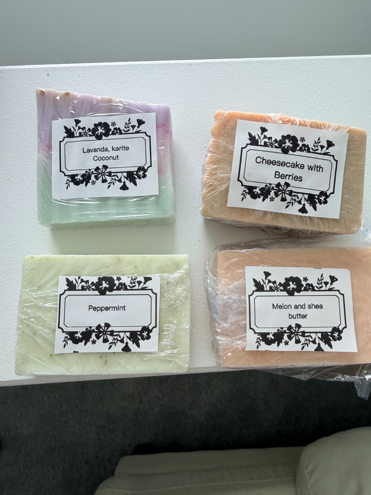 4 Pack Handmade Artisan Soap Bar Sampler Set Natural Ingredients Assorted Scents