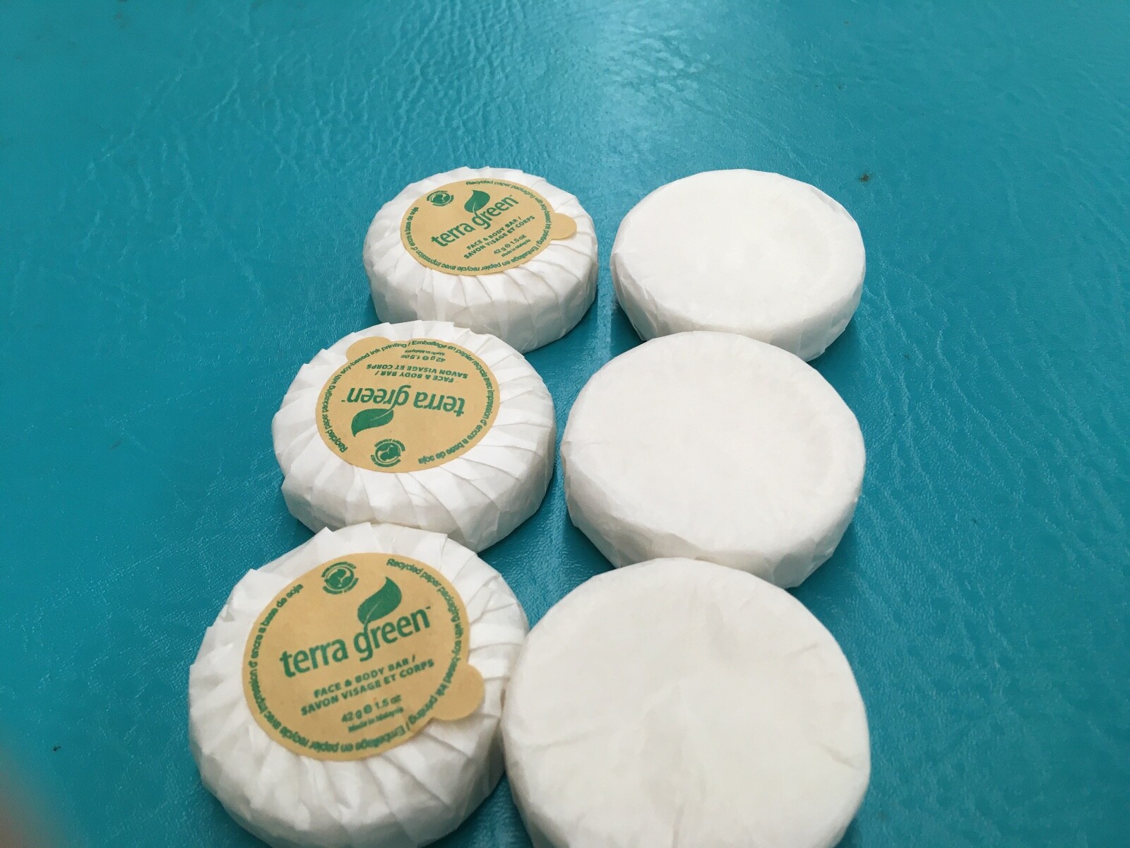 6 Terra Green Face and Body Soap Bar 1.5 oz Larger Size Travel 1 1/2 Ounce