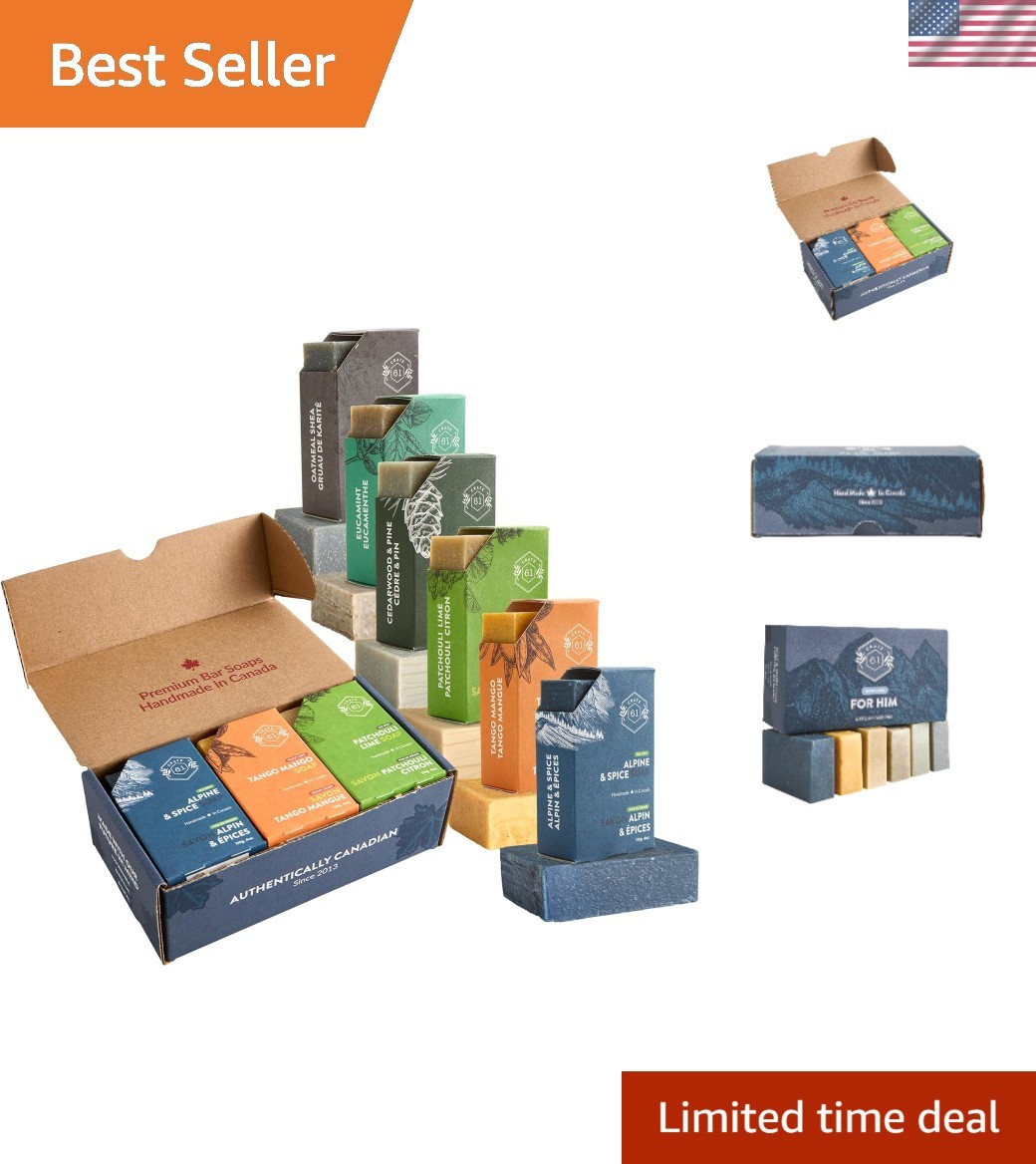 Cold Process Bar Soap for Him – Eco-Friendly & Moisturizing, Set of 6