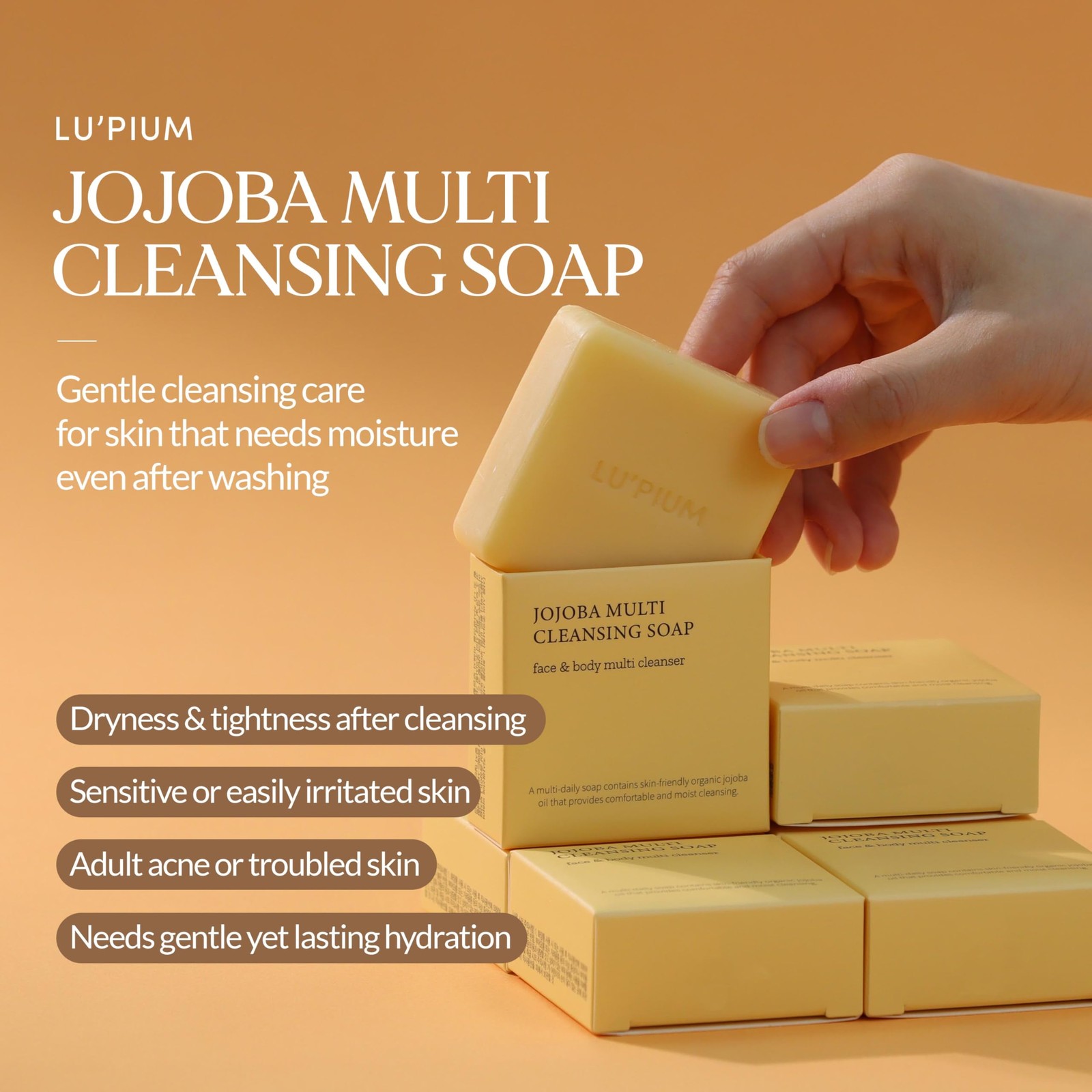 LU’PIUM Jojoba Multi Cleansing Soap Bar Centella Asiatica 100g
