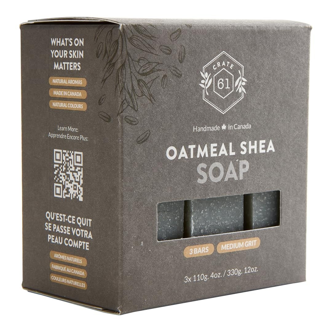 Crate 61 3-Pack Handmade Cold Process Organic Soaps – Unscented Oatmeal Shea …