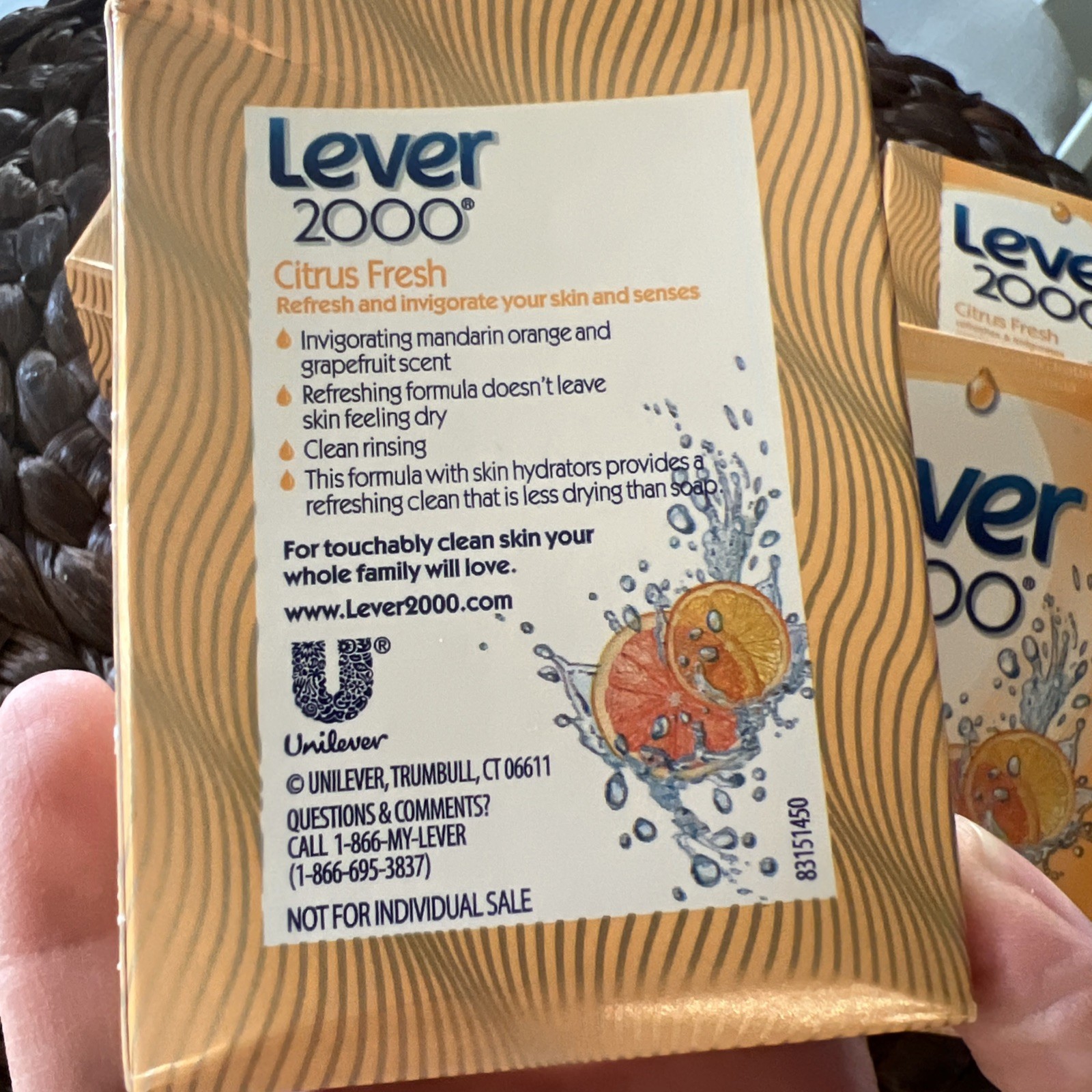 Lot of 5 NOS Discontinued Lever 2000 Citrus Fresh Bar Soap – 4oz Bars – Retired