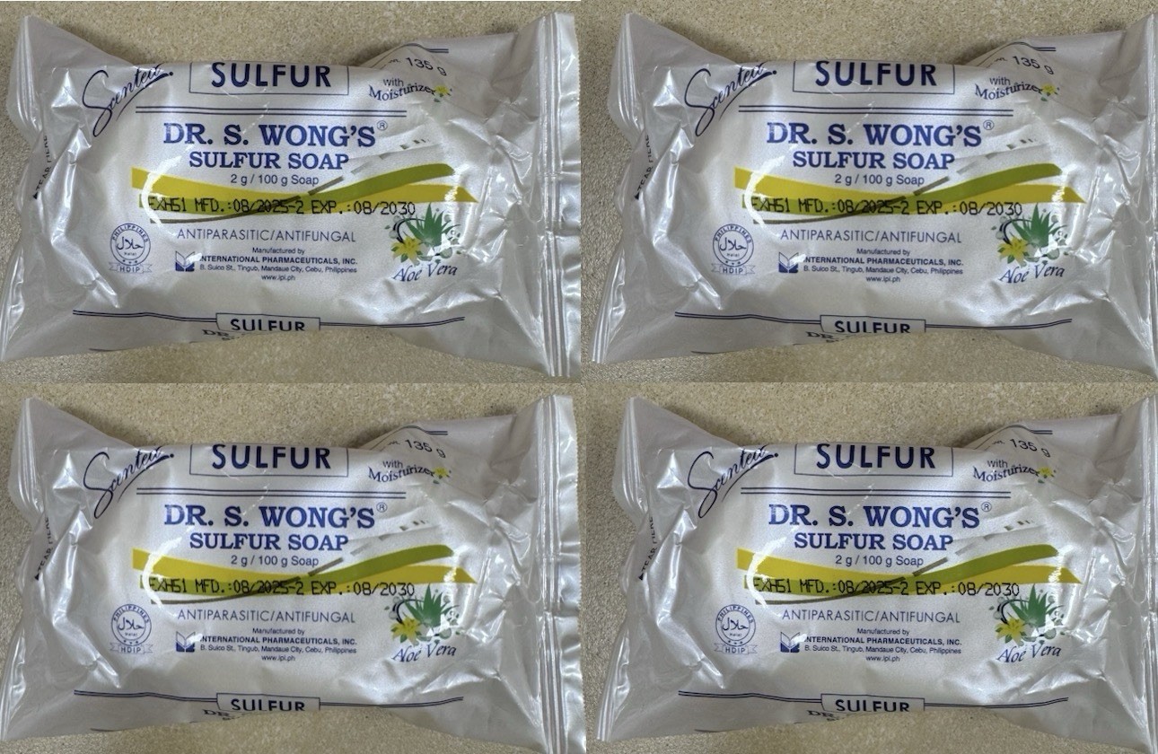 Dr. S. Wong’s Sulfur Soap with moisturizer Antifungal 135g (Lot Of 4)