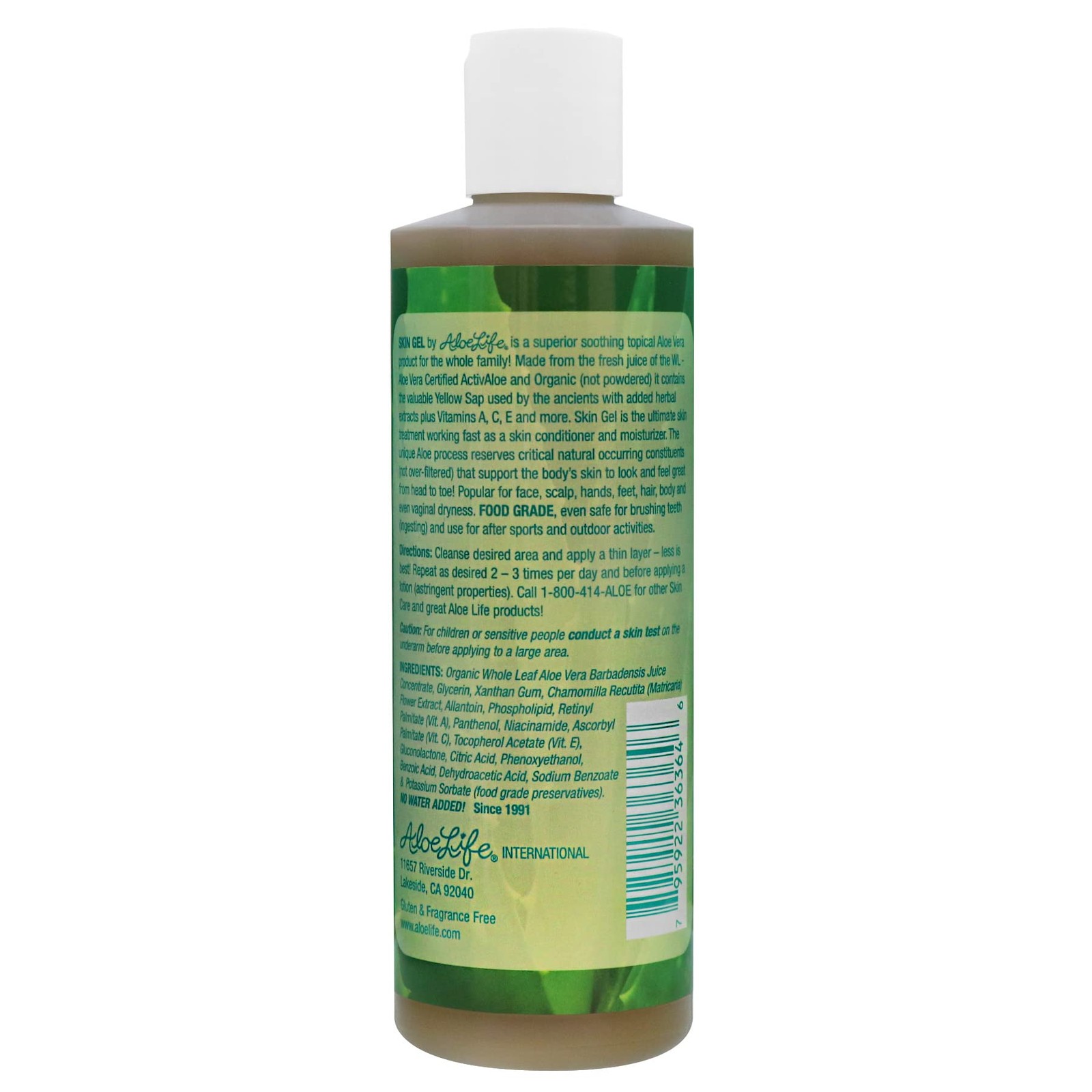 Aloe Life Skin Gel & Herbs, 99% Certified Organic Aloe Vera, 8 oz
