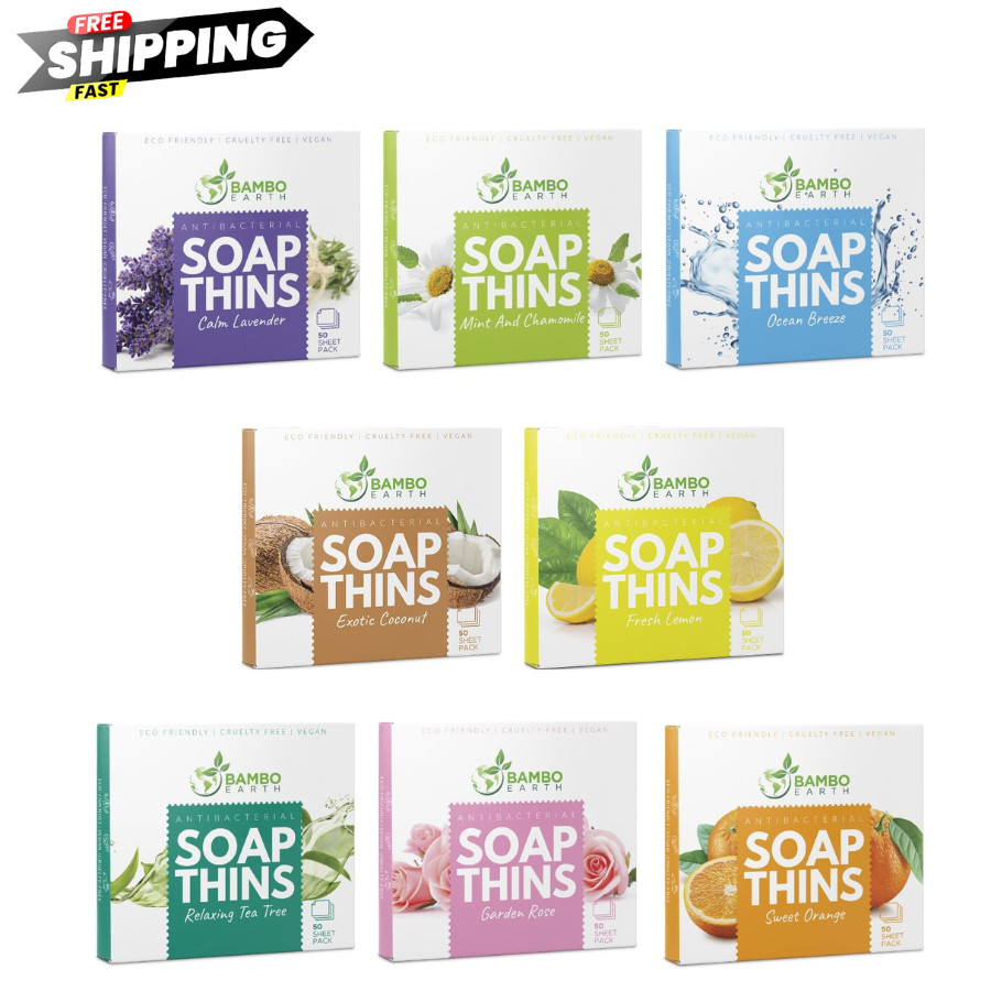 400 Sheets Paper Soap Strips For Hand Washing – 8 Pack Portable Pocket Travel…