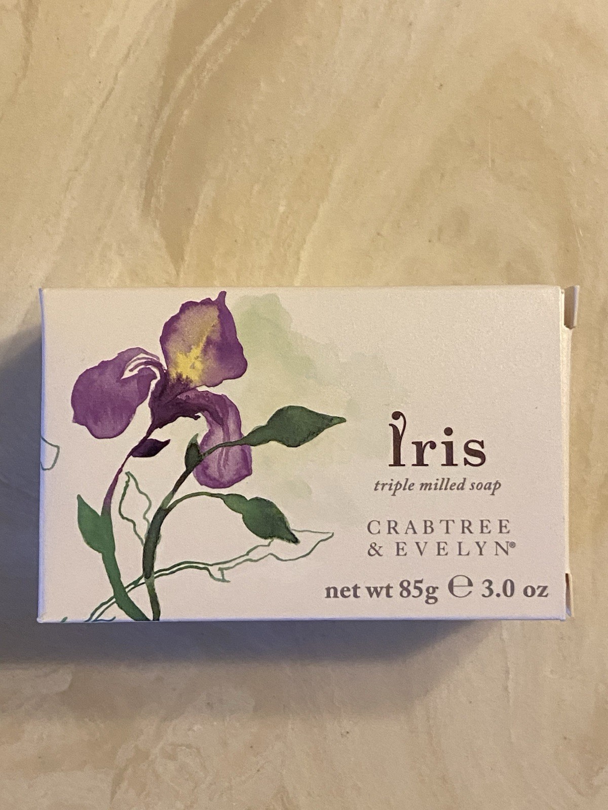 ***CRABTREE & EVELYN IRIS TRIPLE MILLED SOAP BAR – Net Wt 85g/3.0 oz SMALL