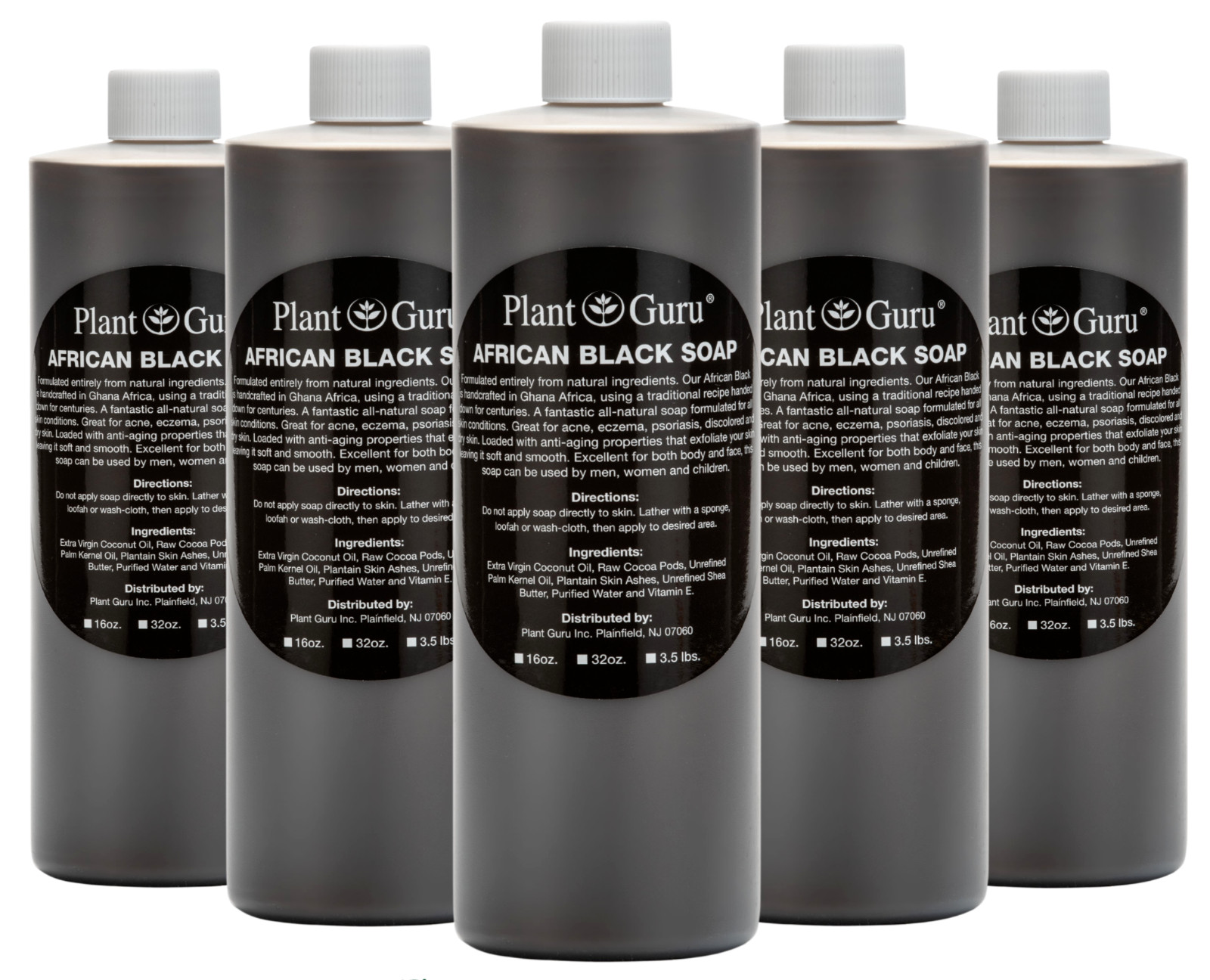 African Black Soap Liquid 32 oz. 100% Pure Raw Organic Natural Body Wash Shampoo