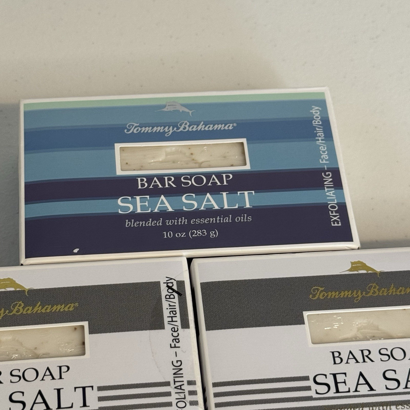 3-Pack Tommy Bahama ~ Sea Salt Bar Soap for Men with Essential Oils 10 oz Each