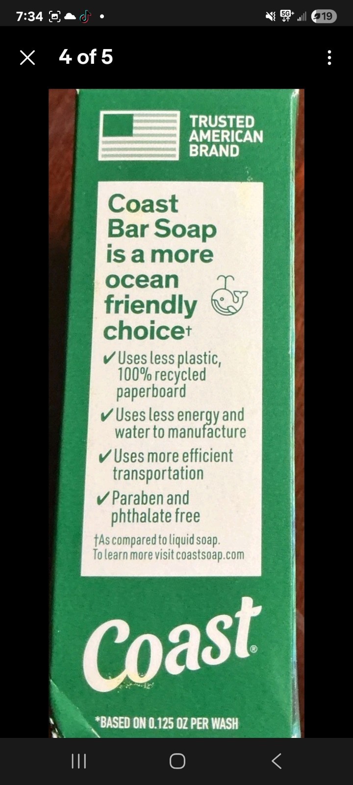 Coast Emerald Burst Scent Moisturizing Paraben-Free Moisture Bar 7.05 oz