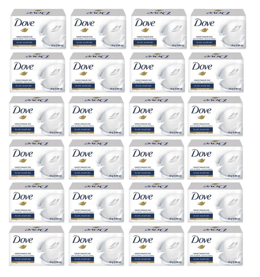 (12) Pack 25 Grams Cream Beauty Bar Travel Size Soap .88 Oz
