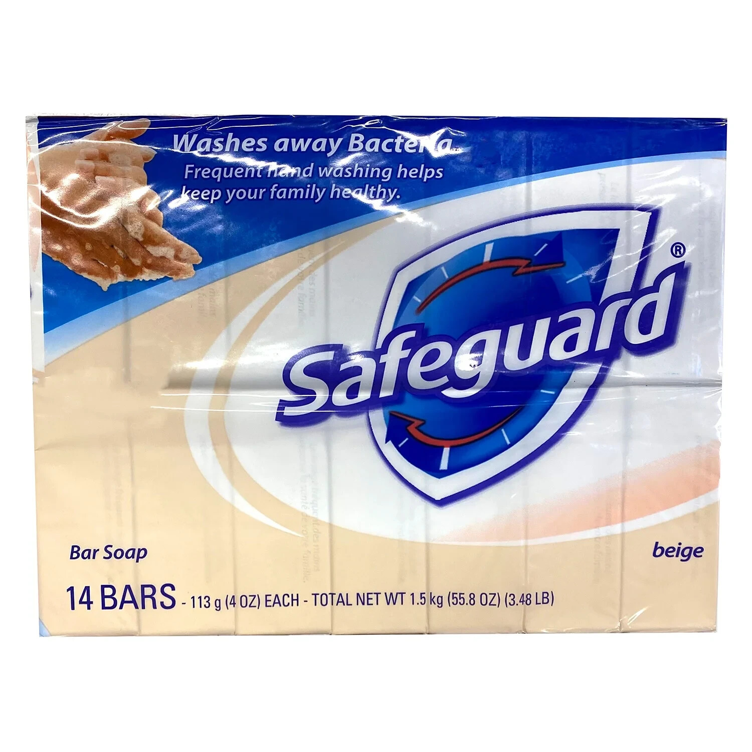 Safeguard Antibacterial Deodorant Bar Soaps Beige Color 4 oz Each 14 Bars
