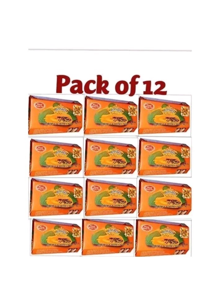 X12 Asantee Papaya And Honey Herbal Soap – Skin Glowing 12pcs