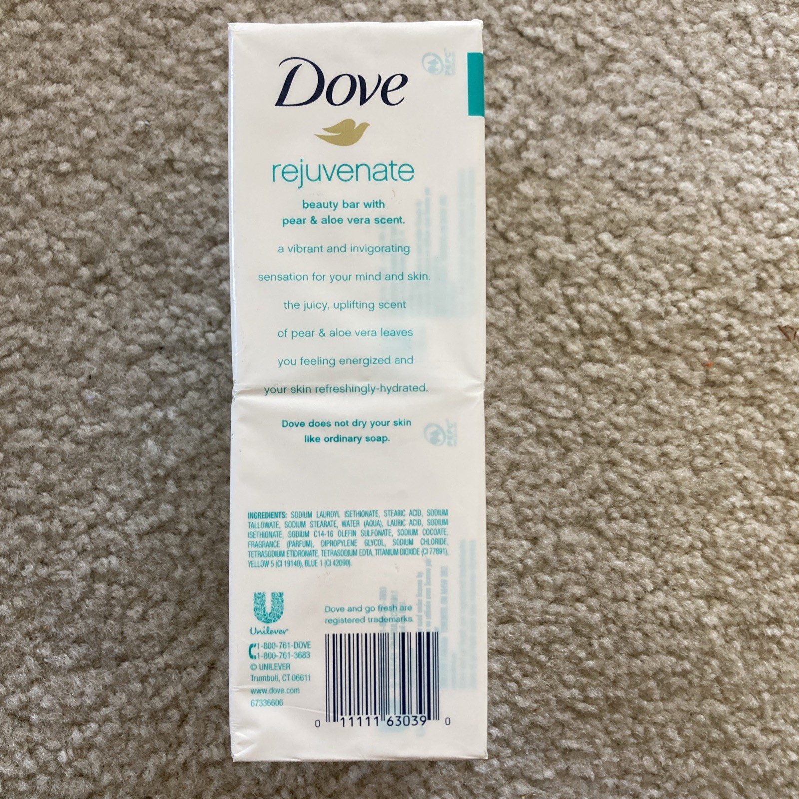 Dove Go Fresh Rejuvenate Pear and Aloe Vera Scent 6 4oz Beauty Bars
