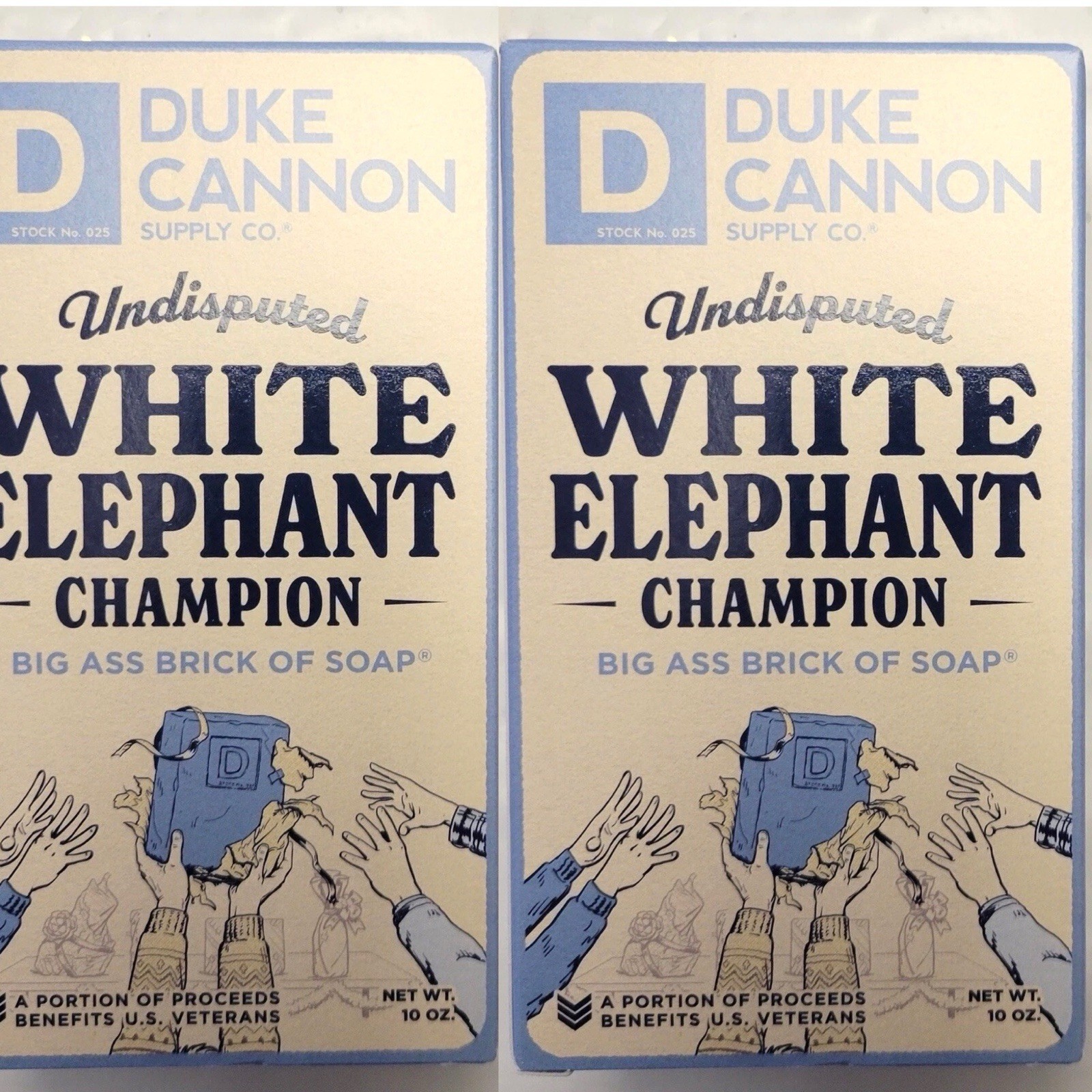 2 Duke Cannon Supply Co Big Ass Bricks Of Soap AND Tins White Elephant Champion