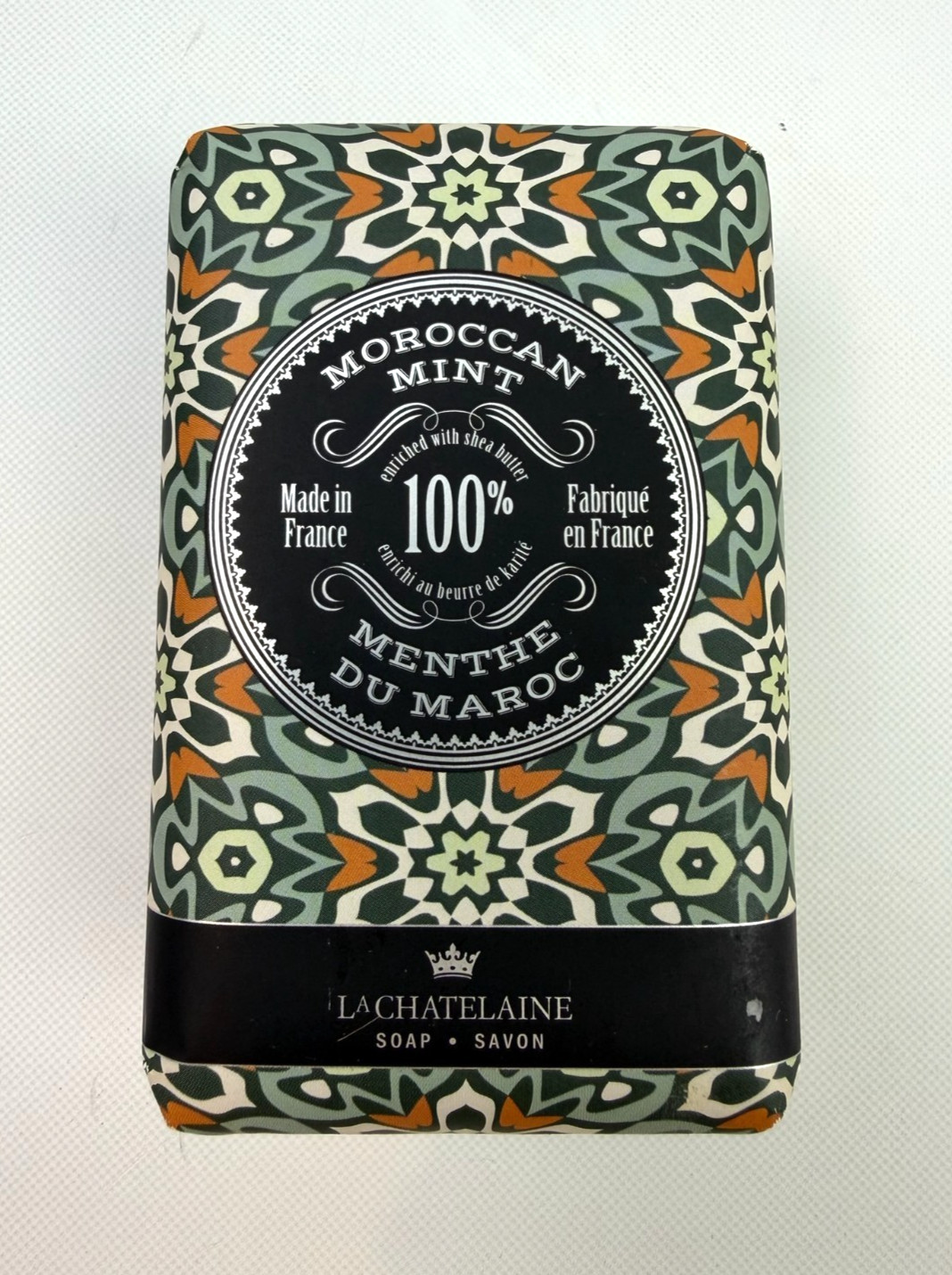 NEW La Chatelaine Moroccan Mint Moisturizing Soap Bar 8.8oz France Made SEALED