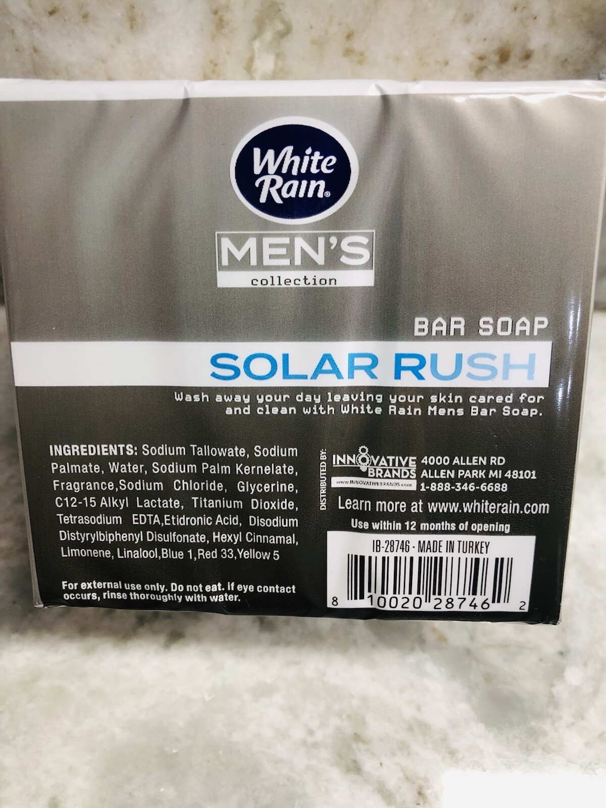 White Rain Men’s Collection Solar Rush Bar Soap-1pl 3pcs- 3.17oz(90g)Bars-NEW