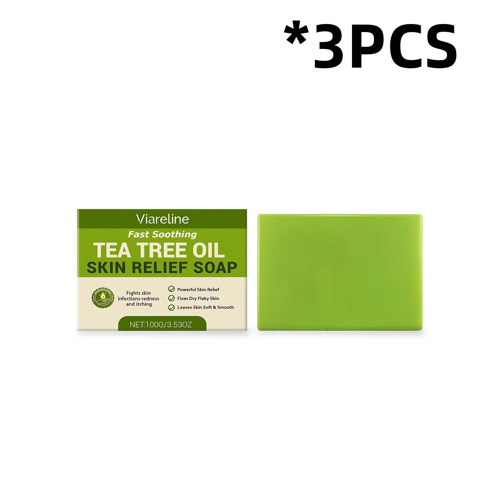 1/2/3X Relief Soap Bar, Loravey Tea Tree Oil Soap,Natural Soaps for Healthy Skin