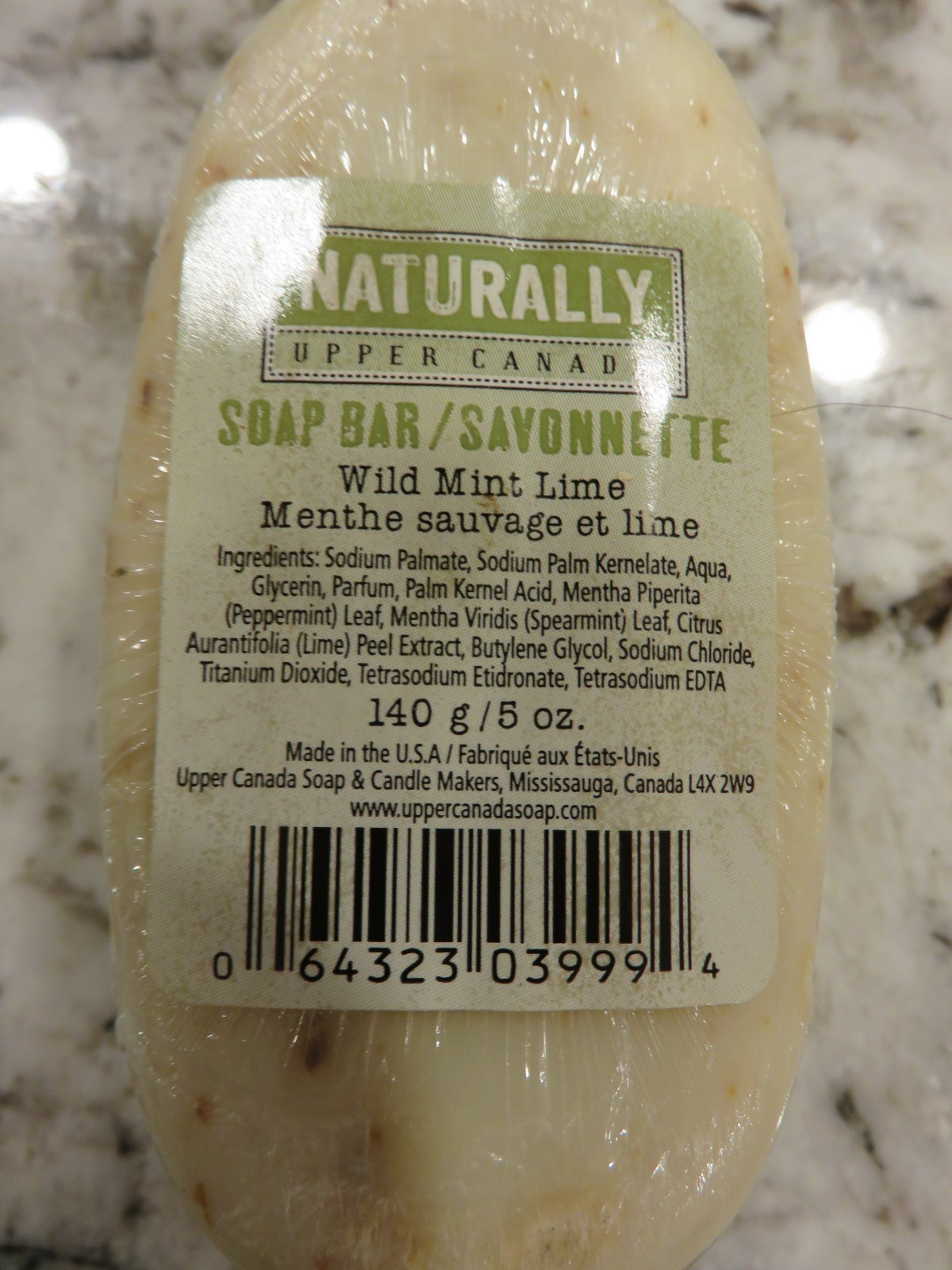 UPPER CANADA SOAP MAKER Soap BAR Naturally – Wild Mint Lime 5 oz. Bar NOS HTF