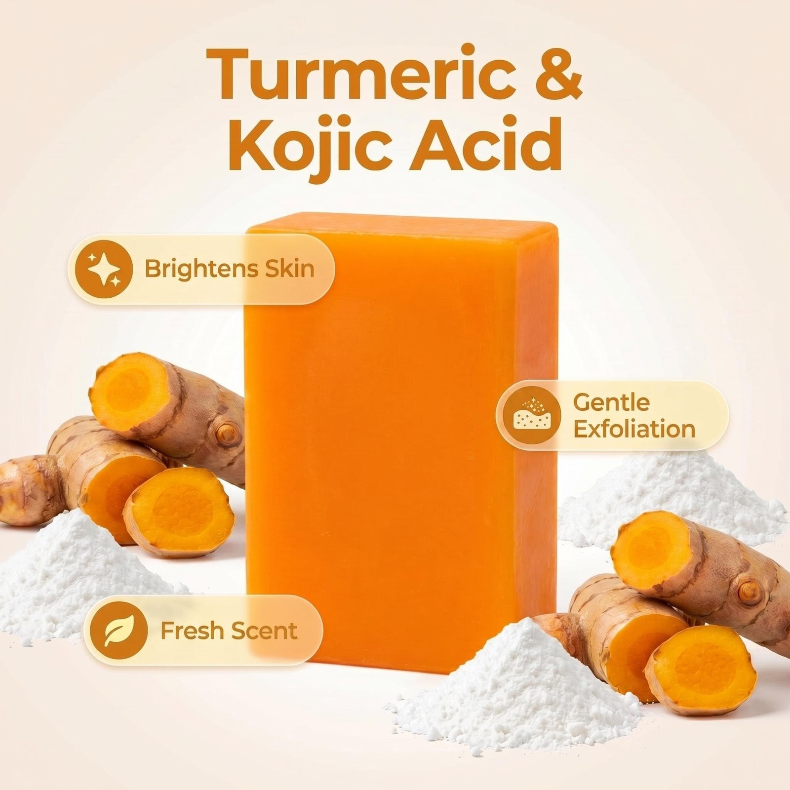 Earthly Derm Turmeric Glow Soap,Handmade Turmeric Cleansing Soap, Body Skin C…