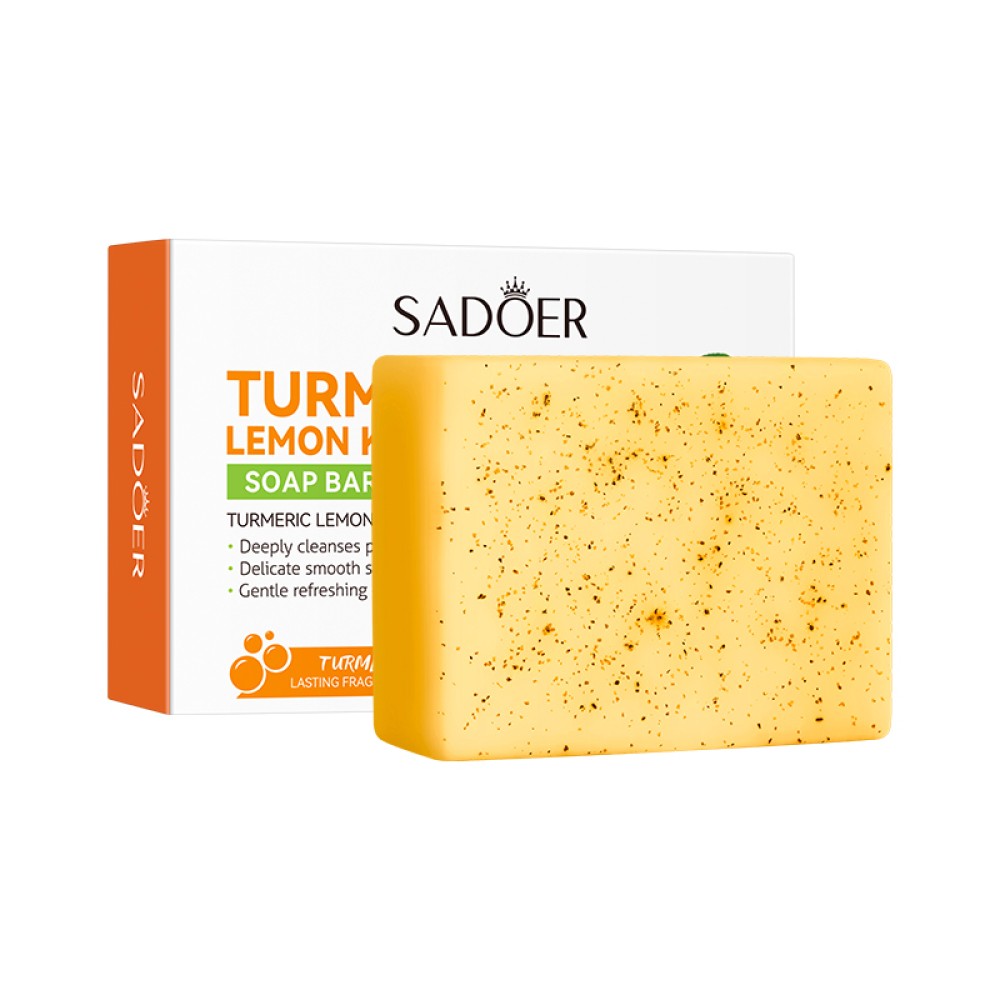 Lemon Turmeric Kojic Acid Soap Bar, Turmeric Face and Body Soap, Deep Clean 100g