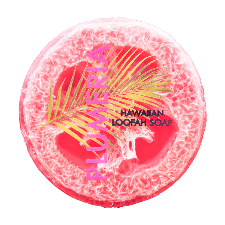 Maui Soap Co Loofah Soap – Plumeria with Sea Salt & Kukui Oil