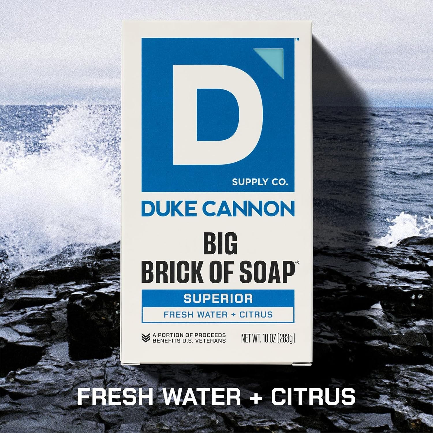 Men’s Extra Large Bar Soap – 10 oz Triple-Milled with Fresh Water & Citrus Scent