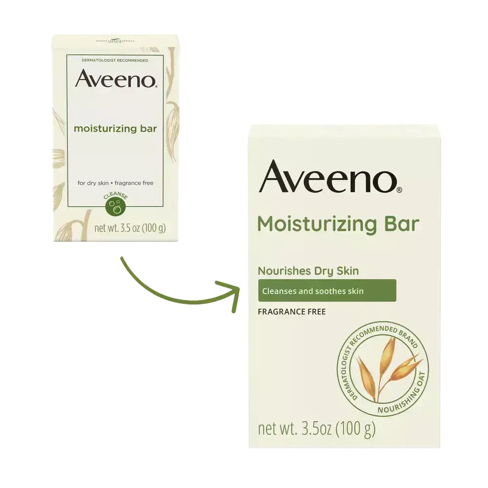 AVEENO Moisturizing Bar Soap Fragrance Free Face Cleansing Bar Soap 3.5 oz